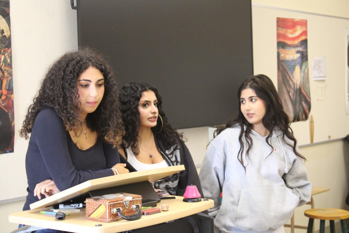 Co-presidents Mariam Tayebi, Ariana Ebrahimi and Nikki Heydarpour run a Middle Eastern North African (MENA) club meeting hosted in room 808 every Thursday.